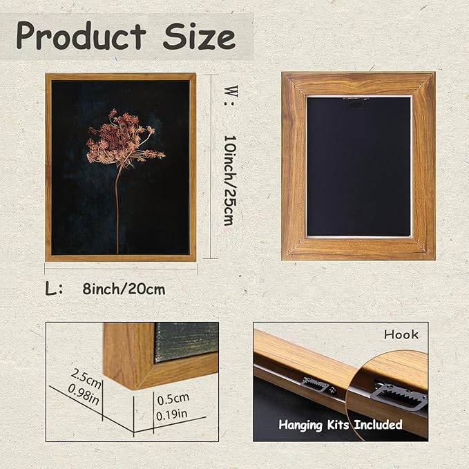 KBKBART Framed Vintage Wall Art Prints, Retro Moody Floral Botanical Canvas Painting Farmhouse Decor, Black Dark Classical Flower Framed Canvas Wall Art for Bathroom, Bedroom, Living Room, Gallery,