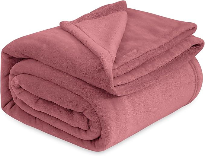 Bedsure GentleSoft Twin XL Fleece Blanket Dorm Bedding - Lightweight Soft Cozy Blankets for Bed, Sofa, Couch, Travel, Camping, Rose Pink, 66"x90"