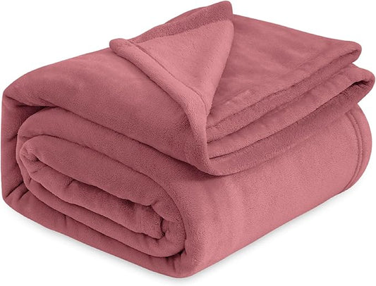 Bedsure GentleSoft Fleece King Size Blankets for Bed Rose Pink - Soft Lightweight Plush Cozy Fuzzy Luxury Microfiber, 108x90 inches
