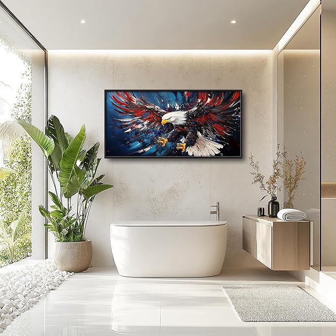 Lovira Bald Eagle Large Wall Art Patriotic Canvas Wall Decor Pictures Prints Painting Framed Modern Artwork for Living Room Bedroom Bathroom Office 30"x60"