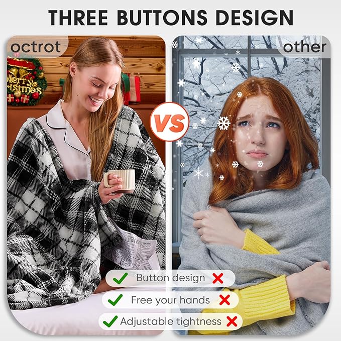 Black Heated Blanket Electric Twin Size,62X84 Heating Blanket with 10 Heats Levels&8 Hours Auto Off&Timer,Plaid Soft Sherpa Black Blankets Warmer Gift for Grandma Women Adult,Fast Heating Washable,ETL