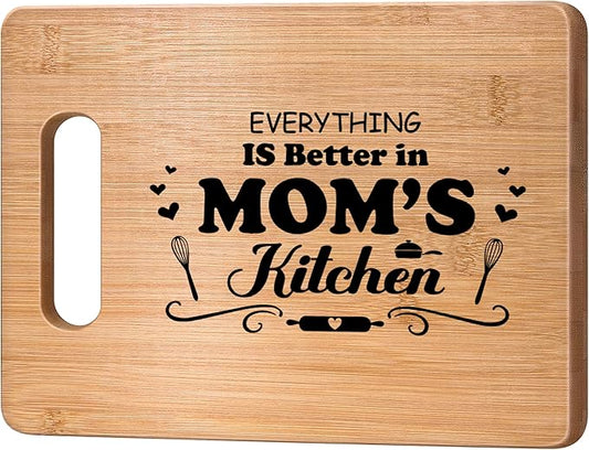 Mom Gifts for Mothers Day,Birthday,Easter Gifts for Mom from Daughter Son,Best Mom Ever Gifts,Personalized Engraved Bamboo Cutting Board Gift for Mom Bonus Mom New Mom Step Mama,Great Women Gift Ideas