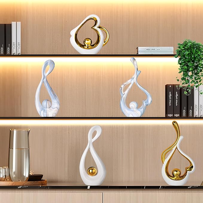 White Statue Decor Modern Sculpture Home Decor Living Room Table Decor Accessories Abstract Art Ceramic Statue Table Centerpiece