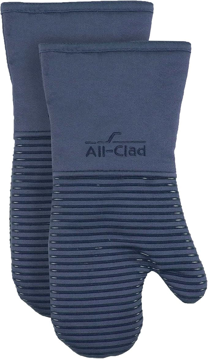 All-Clad Premium Silicone Oven Mitts, 2-Pack, Indigo
