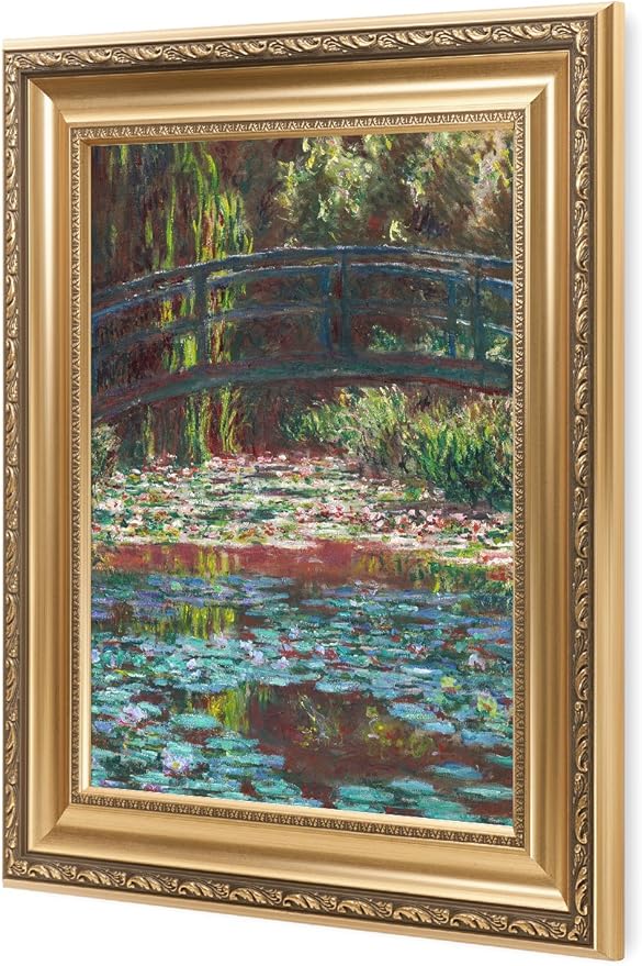 DECORARTS - Water Lily Pond 1900 Claude Monet Art Reproduction. Giclee Print& Museum Quality Framed Art for Wall Decor. Framed size: 26x22''