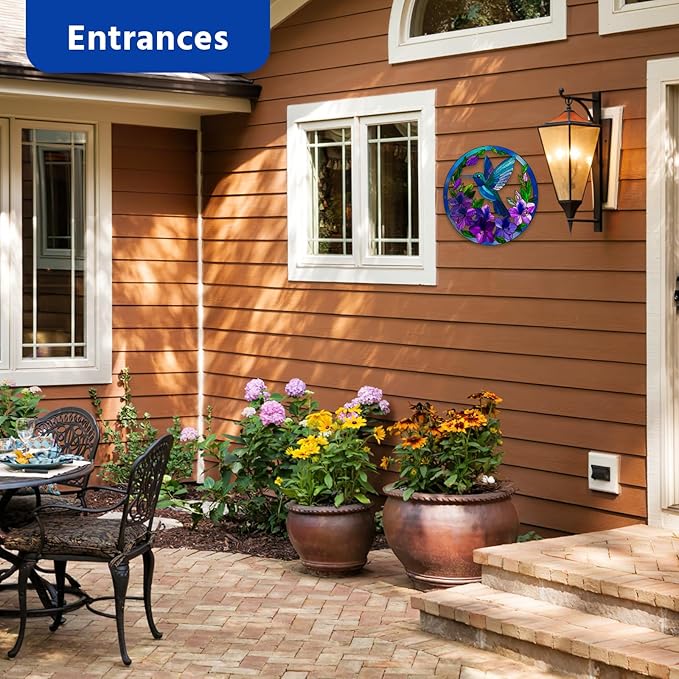 Zoihet Metal Hummingbird Wall Art Decor- Outdoor Wall Art for Patio, Garden and Fence Decorations, Bird Wall Silhouette Indoor and Outdoor Hanging