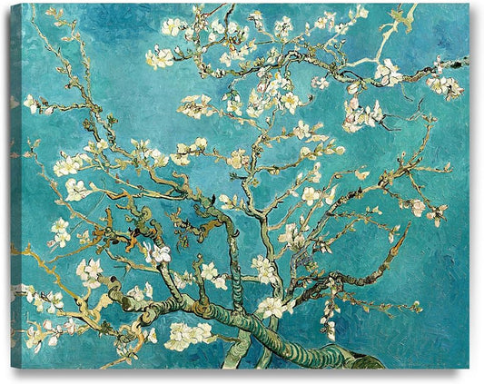 DECORARTS - Almond Blossom Tree - Vincent Van Gogh Art Reproduction. Giclee Canvas Prints Wall Art for Home Decor 30x24