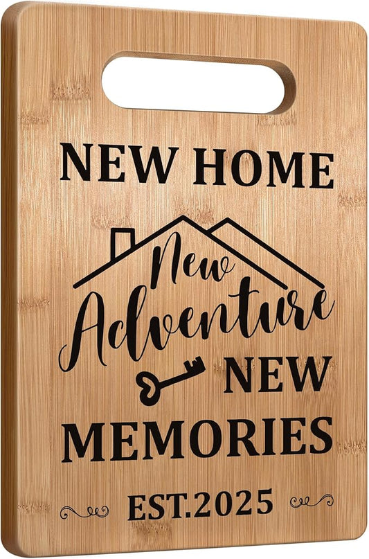 Housewarming Gift for New House Homeowner, House Warming Gifts New Home 2025 Cutting Board Gift, First Home Gift for Neighbor, Realtor Closing Gifts for Home Buyers New Home New Adventure New Memories