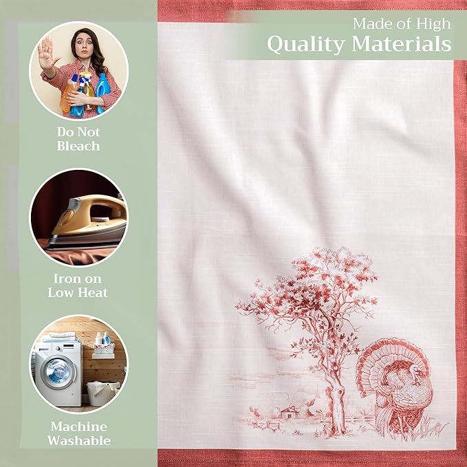 Maison d' Hermine Cloth Napkins Set of 4 100% Cotton Everyday Reusable Square Napkins Cloth Washable, Dinner, Party, Wedding, Restaurant (Holy Jouy - Brown, 20" x 20")