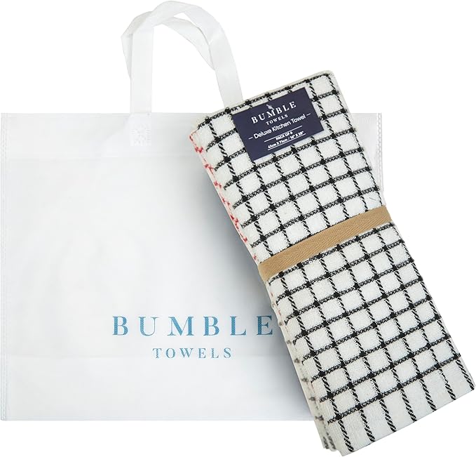 Premium Kitchen Towels (16”x 28”, 6 Pack) | Cotton Kitchen Hand Towels | Dish Towels | Kitchen Towels | Highly Absorbent Tea Towels Set | Multicoloured - Checked