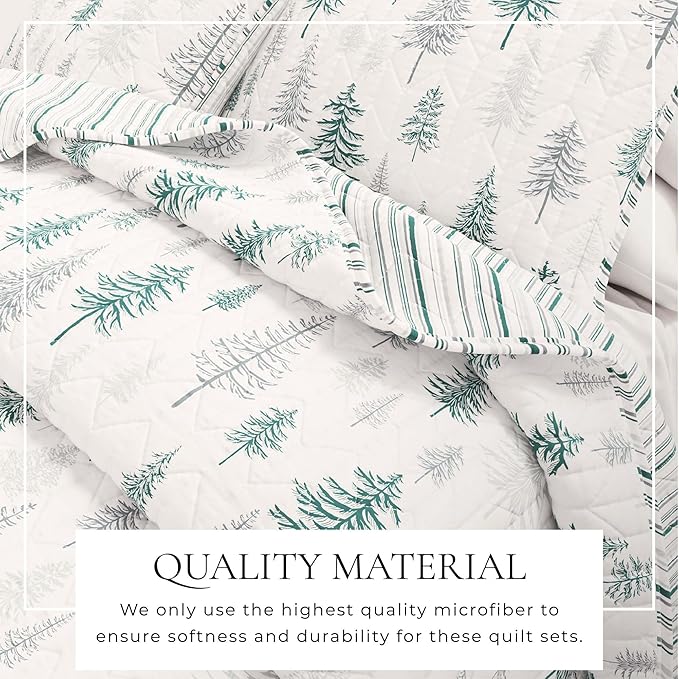 Rustic Cabin Full/Queen Size Quilt Set with Shams - All-Season, Lightweight, Reversible Bedspread - Lodge-Themed Summer Bedding Sets (Full/Queen, Truckee - Grey)