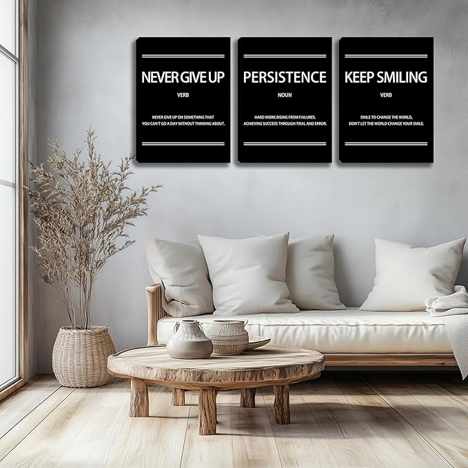 Motivational Wall Decor Paintings Inspirational Office Wall Decor Posters Prints 3 Pieces Bedroom Decor Living Room Office Canvas Picture Wall Painting Home Decoration Framed Artwork (36''W x 16''H)