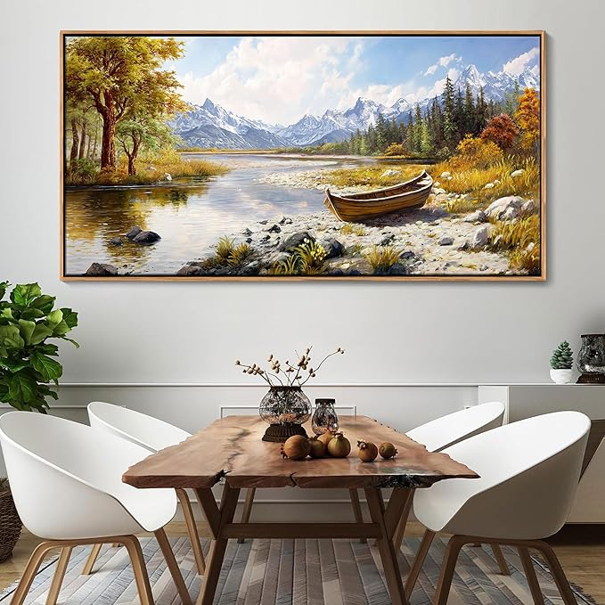 Mofutinpo Mountain Landscape Wall Art - Nature Forest Canvas Art for Living Room, Bedroom & Dining Room - Framed Paintings for Wall Decor - Large Scenic Artwork for Home 29x58IN