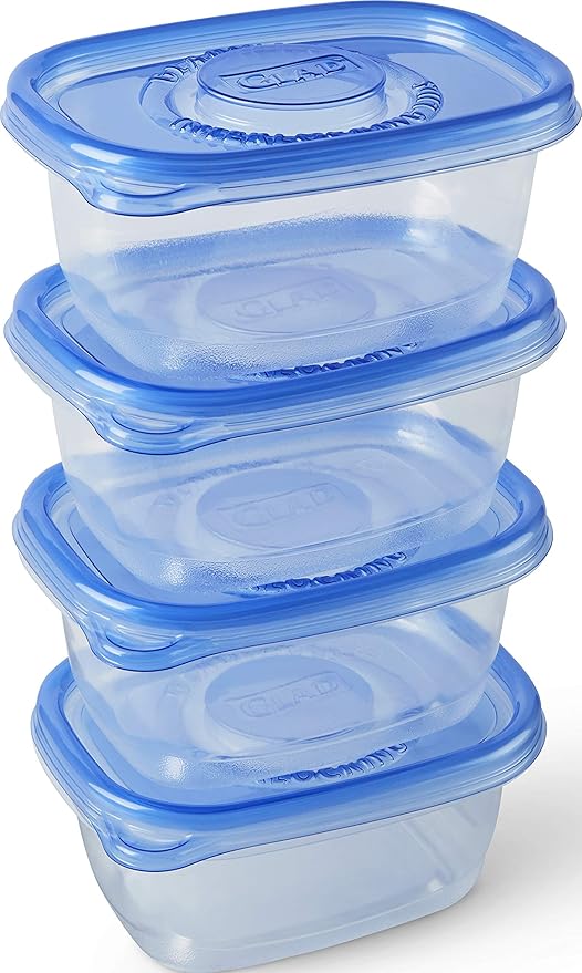 Glad GladWare To Go Snack Food Storage Containers - Medium Round - Meal Container Holds up to 24 Ounces of Food - Lock Tight Seal, 4 Count - 6 Pack