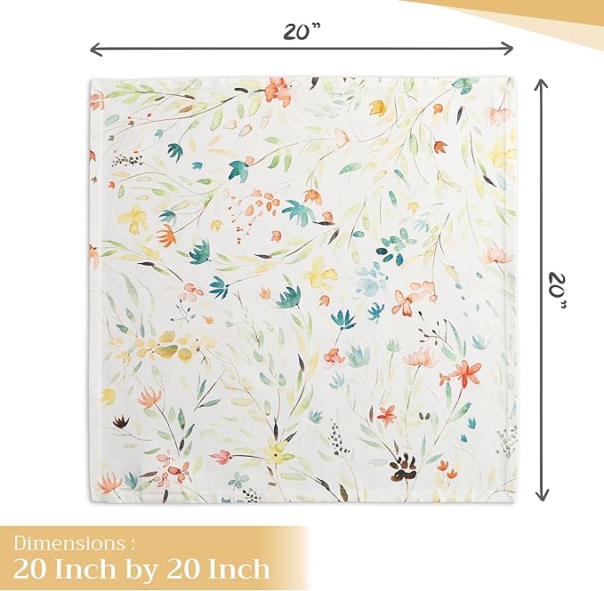 Maison d' Hermine Cloth Napkins Set of 4 100% Cotton Everyday Reusable Square Napkins Cloth Washable, Dinner, Party, Wedding, Restaurant, Spring/Summer (Colmar, 20" x 20")