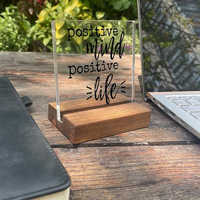 Inspirational Quotes Acrylic Sign - Motivational Gift for Women, Best Friend, Colleague - Positive Decor for Home Office Desk