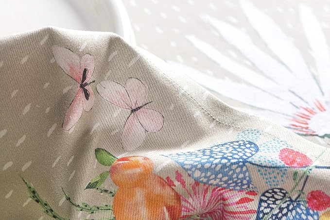 Maison d' Hermine Cloth Napkins Set of 4 100% Cotton Everyday Reusable Square Napkins Cloth Washable, Dinner, Party, Wedding, Restaurant, Spring/Summer (Jardin D'Ete - Fog, 20" x 20")