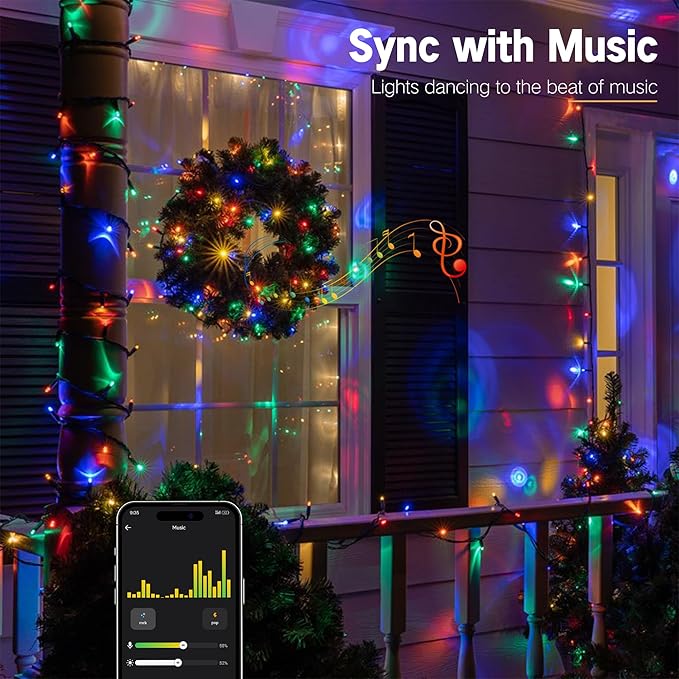 Brizled Smart Christmas Lights, 66FT 200 LED Color Changing Christmas String Lights App & Voice Control, Dimmable Warm White & Multicolor Xmas Tree Lights Music Sync for Indoor Outdoor Wedding Party