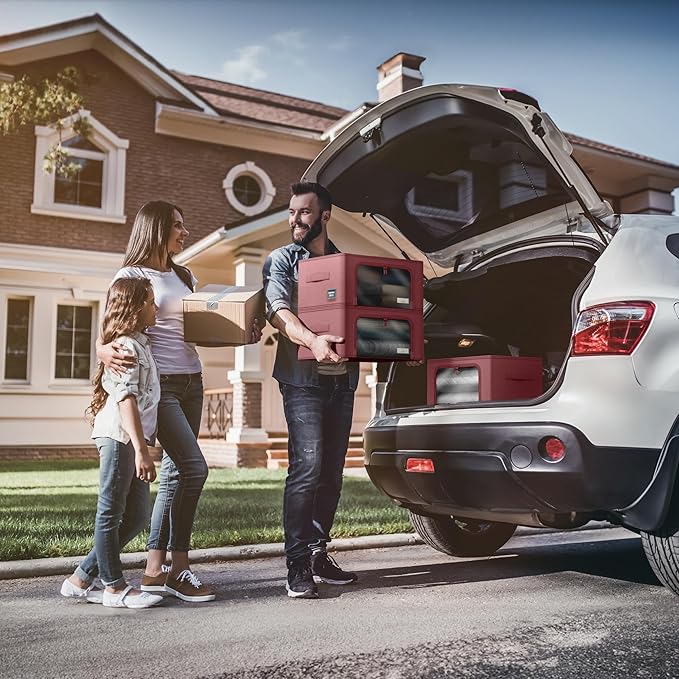 Sorbus Storage Bins with Metal Frame - Stackable & Foldable Clothes Organizer Bags - Oxford Fabric Storage Containers with Large Clear Window & Carry Handles, Bedroom Organization for Bedding & Linen