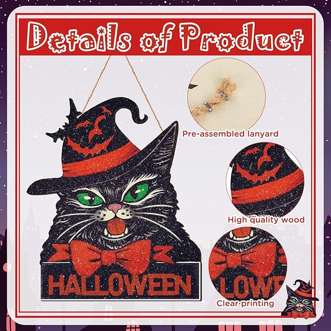 Boao Welcome Halloween Door Decorations Halloween Sign Hanging Decoration Wall Hanger Masquerade Carnival Wreath for Outdoor Farmhouse Porch Front Door Decor