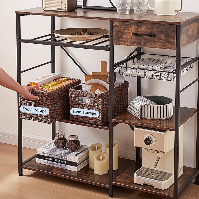 OIAHOMY Wicker Baskets, Paper Rope Storage Baskets for Organizing with Built-in Handles, 2 Packs-Brown