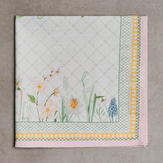 Maison d' Hermine Cloth Napkins Set of 4 100% Cotton Everyday Reusable Square Napkins Cloth Washable, Dinner, Party, Wedding, Restaurant, Spring/Summer (Easter Dew, 20" x 20")