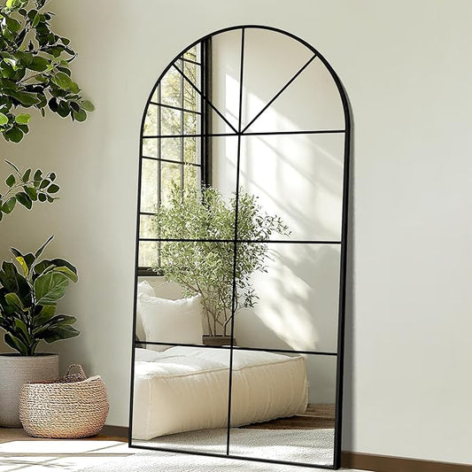 Wall Mirror,Full Length Floor, Window Pane for Living Room Decor, Decorative Wall Art, Large Wall for Bedroom, Hallway, Living Room Arch-27"X55"