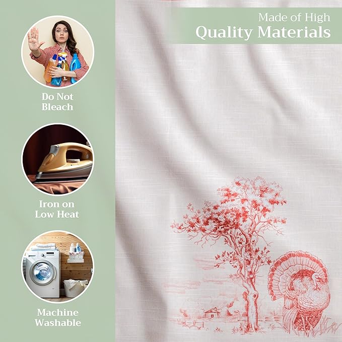 Maison d' Hermine Cloth Napkins Set of 4 100% Cotton Everyday Reusable Square Napkins Cloth Washable, Dinner, Party, Wedding, Restaurant (Holy Jouy - Red, 20" x 20")