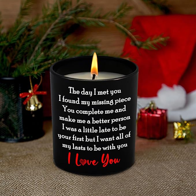 Couple Gifts for Him Her - Long Lasting Vanilla Lavender Scented Candle 10 oz - Anniversary Birthday Gifts for Women Men Couples Boyfriend Girlfriend Husband Wife