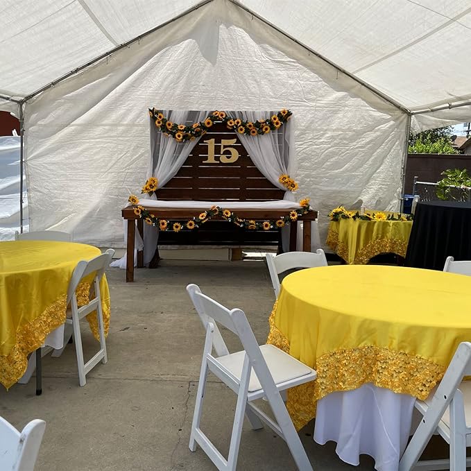 UKELER 3 Pack Artificial Sunflower Garland Fake Hanging Garland Yellow Sunflower Vines Artificial Sunflowers for Home Hotel Office Wedding Party Garden Craft Art Décor