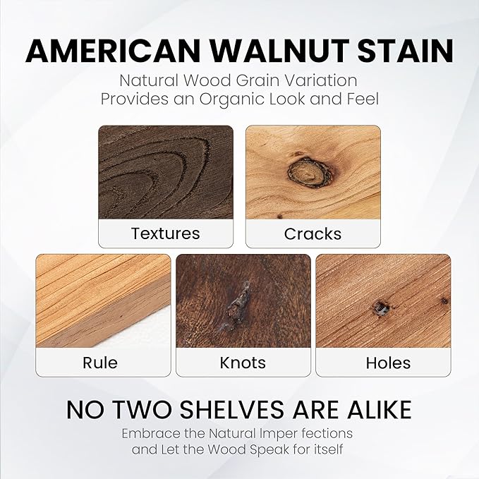 Fun Memories Rusitc Wood Floating Shelves, 36 Inch Floating Shelves for Wall, Wall-Mounted Wooden Shelves with Invisible Heavy-Duty Brackets for Books, Bathroom, Kitchen, Natural, 2 Pack