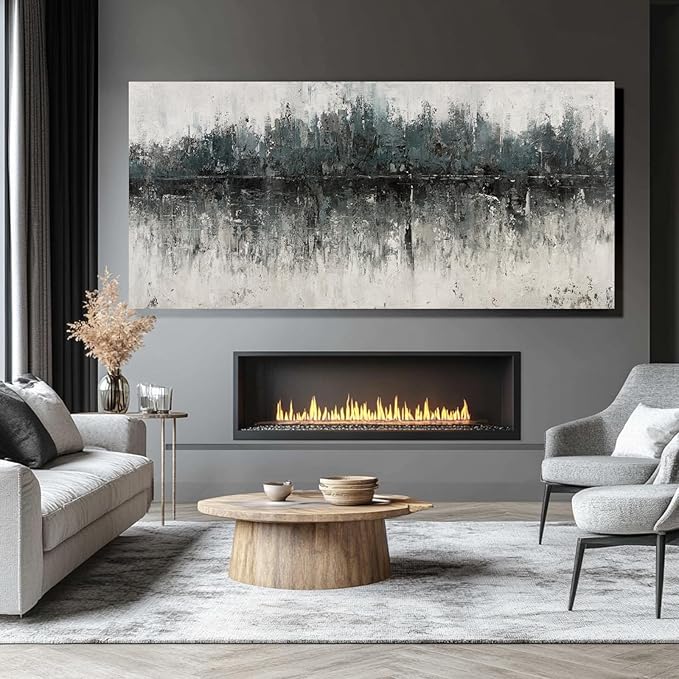 SDYA Abstract Wall Decorations for Living Room/Green and Grey Painting Artwork on Canvas/Master Bedroom Wall Decor/Posters for Room Men Office Dining Room 29"x 58"