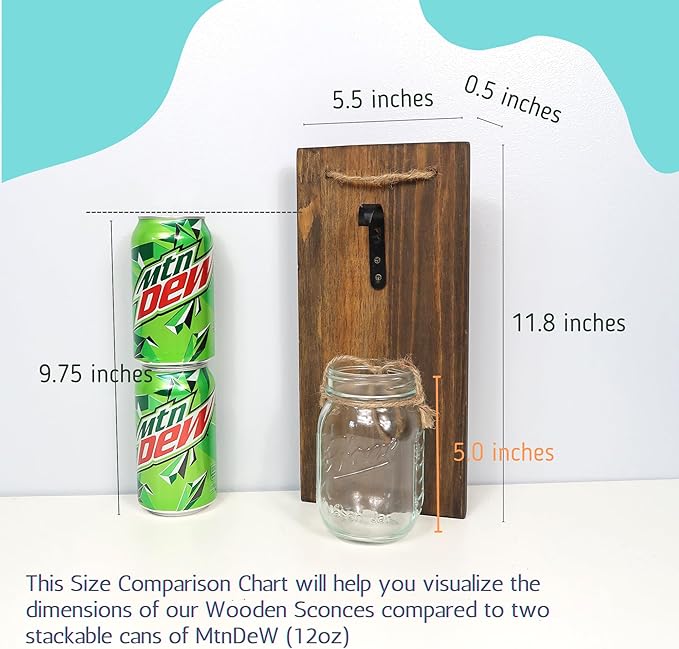 Besuerte Farmhouse Wall Decor for Living Room Rustic Mason Jar Wall Sconces Set of 2 for Home Living Room Bedroom Decorations with Rose Bouquet Flowers and Remote LED Fairy Lights (Large Jacobean)