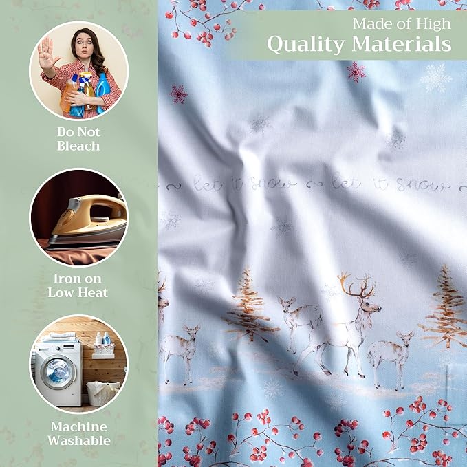 Maison d' Hermine Cloth Napkins Set of 4 100% Cotton Everyday Reusable Square Napkins Cloth Washable, Dinner, Party, Wedding, Restaurant (Fairytale Forest, 20" x 20")