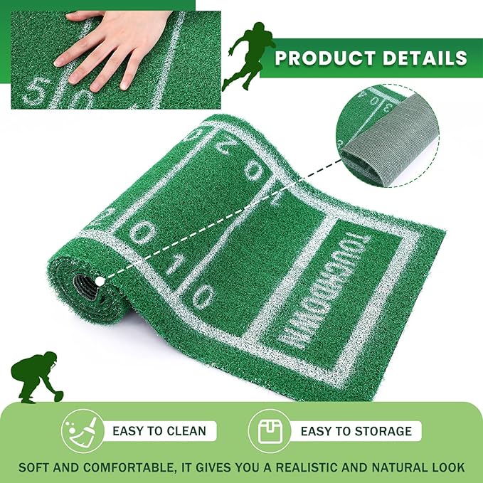 Football Table Runner Artificial Grass Decoration 16 x 59 Inch Grass Touchdown Game Days Table Centerpieces Decor for Football Party Favors Kitchen Dining Home