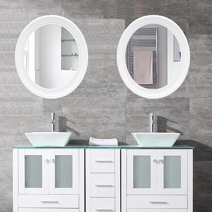 OIGUMR White Oval Bathroom Mirror Oval Wall Mirror 20 x 16.1 inch