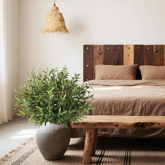 Fake Plants Olive Branch Artificial Plant 27.5in Outdoor Decorations for Living Room Olive Tree Branches Greenery Stems Can Be Used for Spring Home Decor Room Decor Office Decor(24PCS)