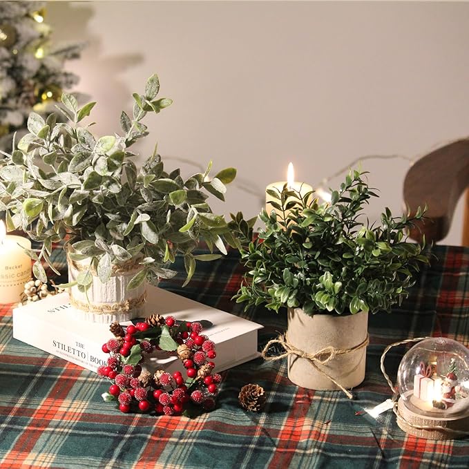 4 Pack Small Fake Plants for Home Decor, Rustic Artificial Plants Indoor in Pulp Pots, Faux Plants Indoor for Bathroom Kitchen Office Desk Shelf Farmhouse Room Decor