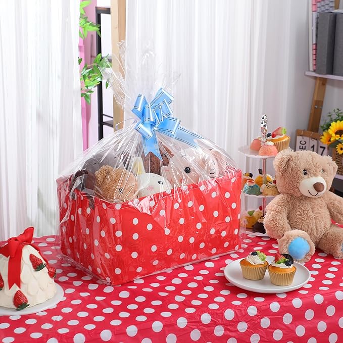 3 Pack Cartoon Mouse Storage Baskets Waterproof Canvas with Leather Handles Storage Bins Basket Organizer Collapsible for Closet Clothes Room School Red Yellow Black Dot Decor