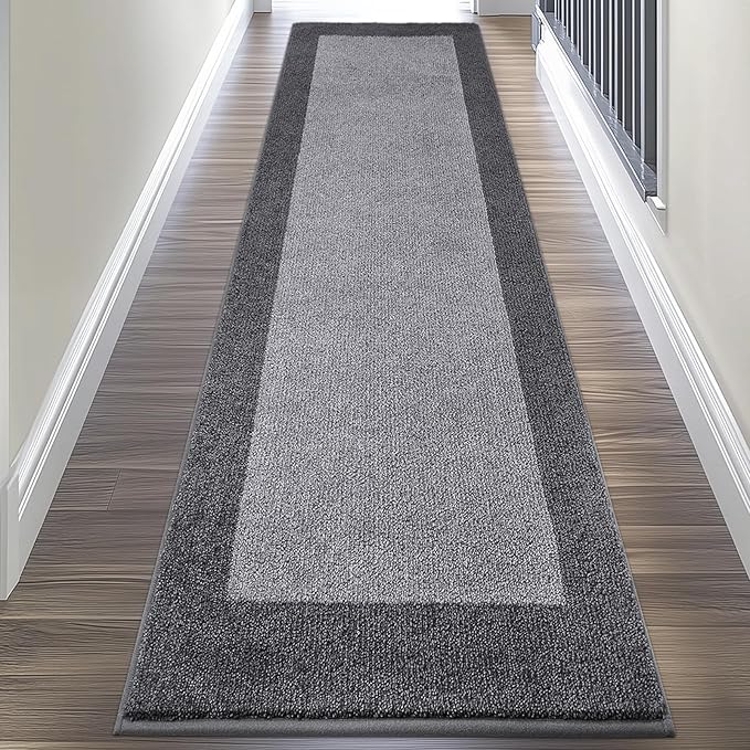 Machine Washable Kitchen Rug 24" x 96", Non Slip Kitchen Mat for Floor, Absorbent Entrance Runner Rug for Bedroom, Hallway, Bathroom, Door (Roll Packing)