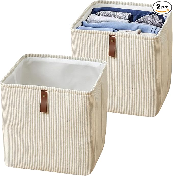 Cube Storage Bin 12x12 in- 2 Pack,Collapsible Fabric Storage Bins,Open Home Storage Bins,Baskets for organizing,For Clothing Storage,Toy Storage,Office Storage,Home Decoration