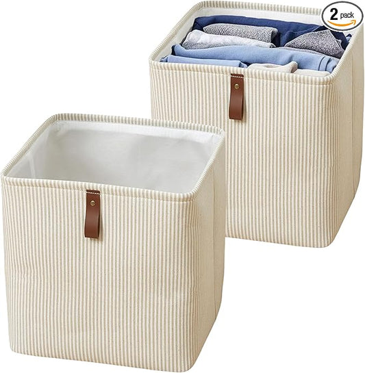 Cube Storage Bin 12x12 in- 2 Pack,Collapsible Fabric Storage Bins,Open Home Storage Bins,Baskets for organizing,For Clothing Storage,Toy Storage,Office Storage,Home Decoration