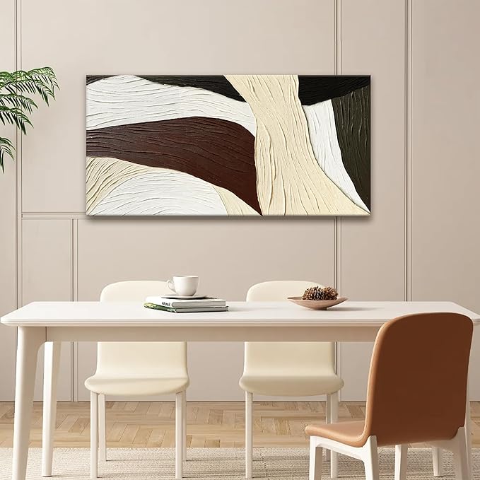 Canvas Art Wall Decor Artwork Multicolor Geometric Line Abstract Wall Decor Brown Paintings Abstract Wall Art Modern Bedroom Art Bathroom Home Artwork 20"X 40" Ready To Hang