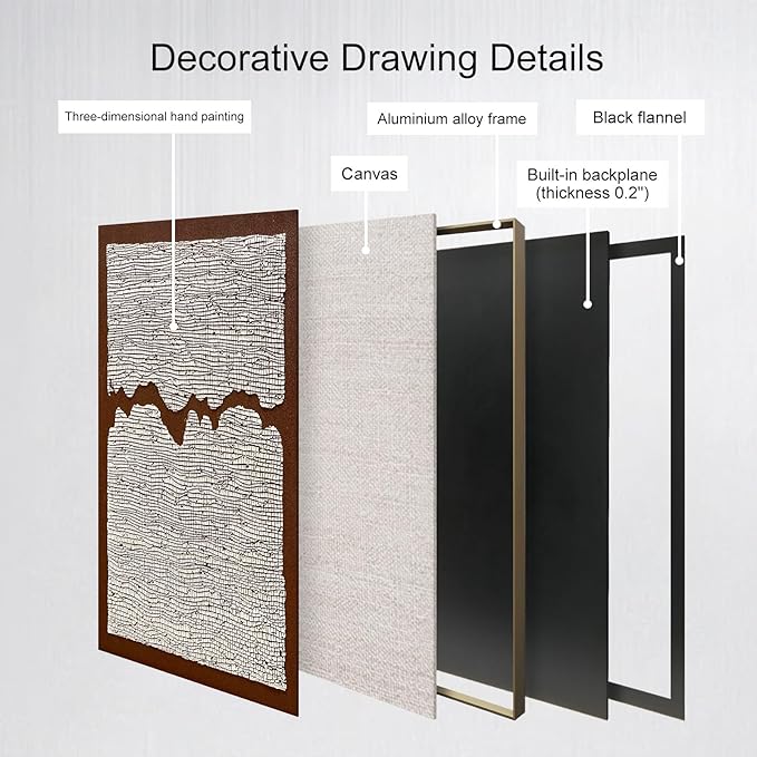 BrightA Multi-Scene Canvas Wall Art for Living Room Bedroom Office Framed Modern Paintings Abstract Large Wall Canvas Decor with Oil Texture 27.6"x39.3"