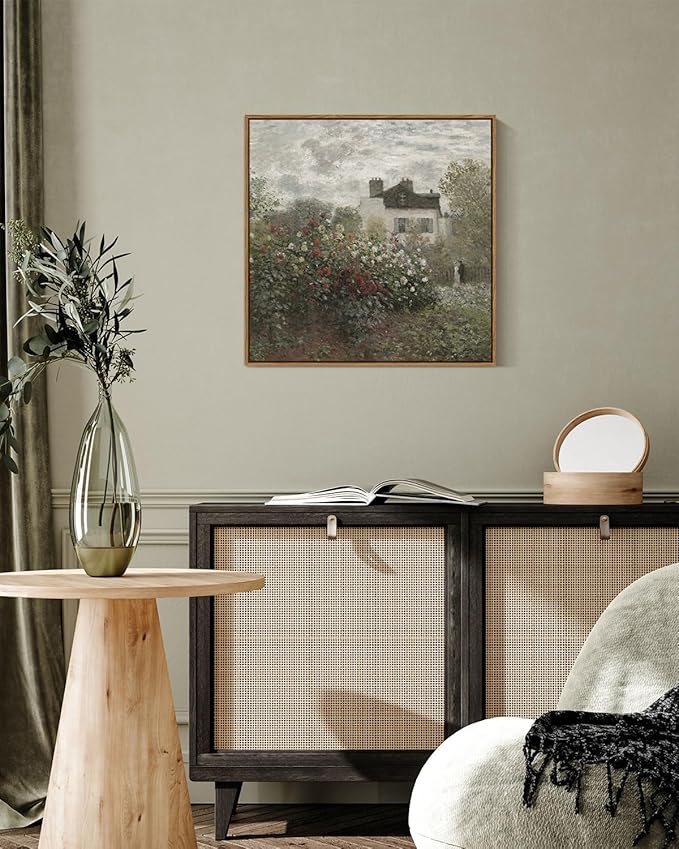 InSimSea Square Framed Canvas Wall Art, Vintage Decor Gift for Mother‘s Day, Wall Art Prints, Classical Oil Paintings Room Desk Decor, Wall Art for Living Room Bedroom Kitchen Office 16"x16"