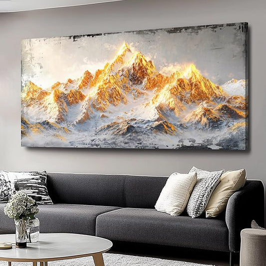 Canvas Wall Art Mountain Peak - Modern Landscape Paintings for Living Room, Bedroom Wall Decor, Framed Wall Art for Home or Office Decoration, Large Wall Art 20"x40"(50CMx100CM)