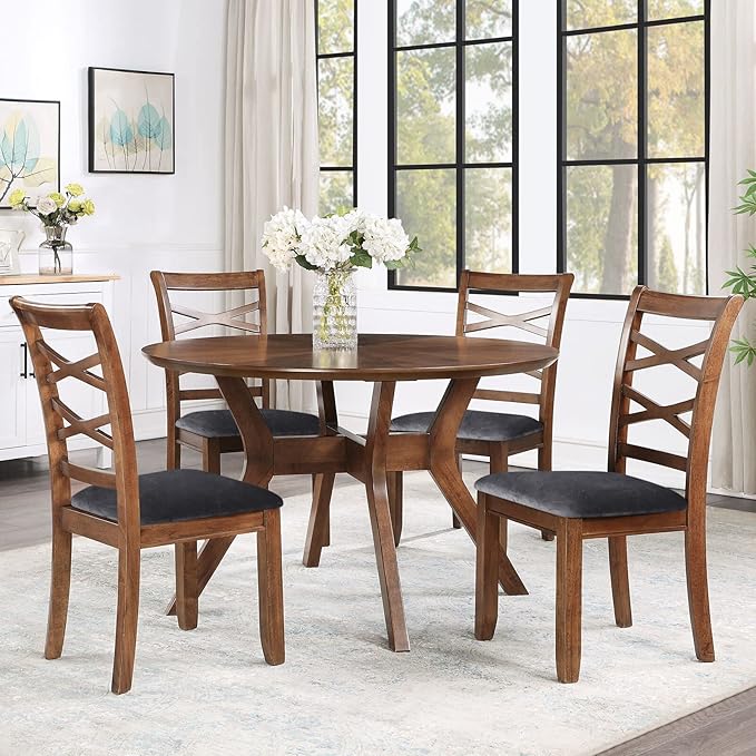 Smiry Velvet Seat Covers for Dining Room Chair Set of 4, Stretch Fit Removable Washable Chair Seat Cushion Protector Slipcovers with Ties, Dark Grey