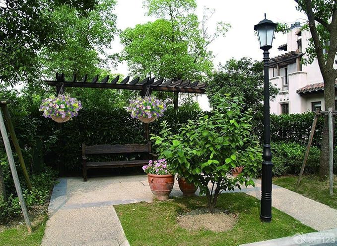 Artificial Hanging Flowers with Basket,Fake Daisy Flowers in 12 inch Coconut Lining Hanging Baskets for The Decoration of Courtyard, Indoors, and Outdoors(Violet)