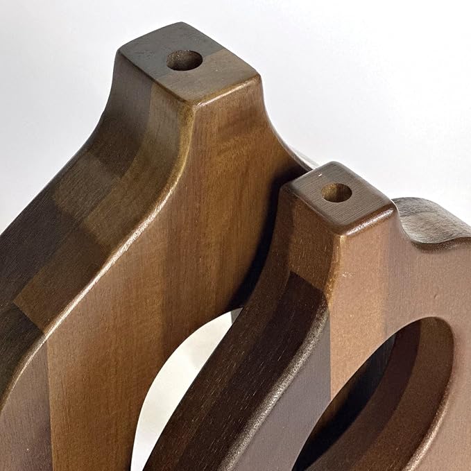 Wooden Vases for Decor Set of 2 - Small Decorative Wood Vase for Faux Flowers & Plants - Modern & Scandinavian Home Decor for Table, Centerpieces, & Living Room