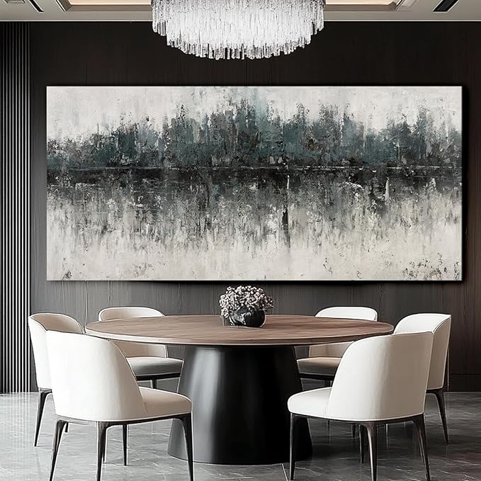 SDYA Abstract Wall Decorations for Living Room/Green and Grey Painting Artwork on Canvas/Master Bedroom Wall Decor/Posters for Room Men Office Dining Room 29"x 58"